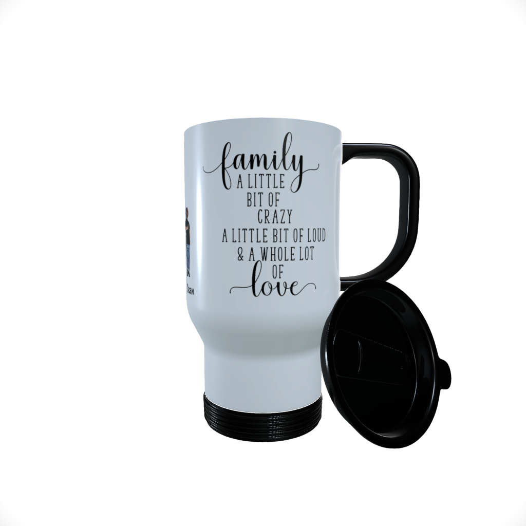 Family Print Travel Mug, Custom Family Travel Mug